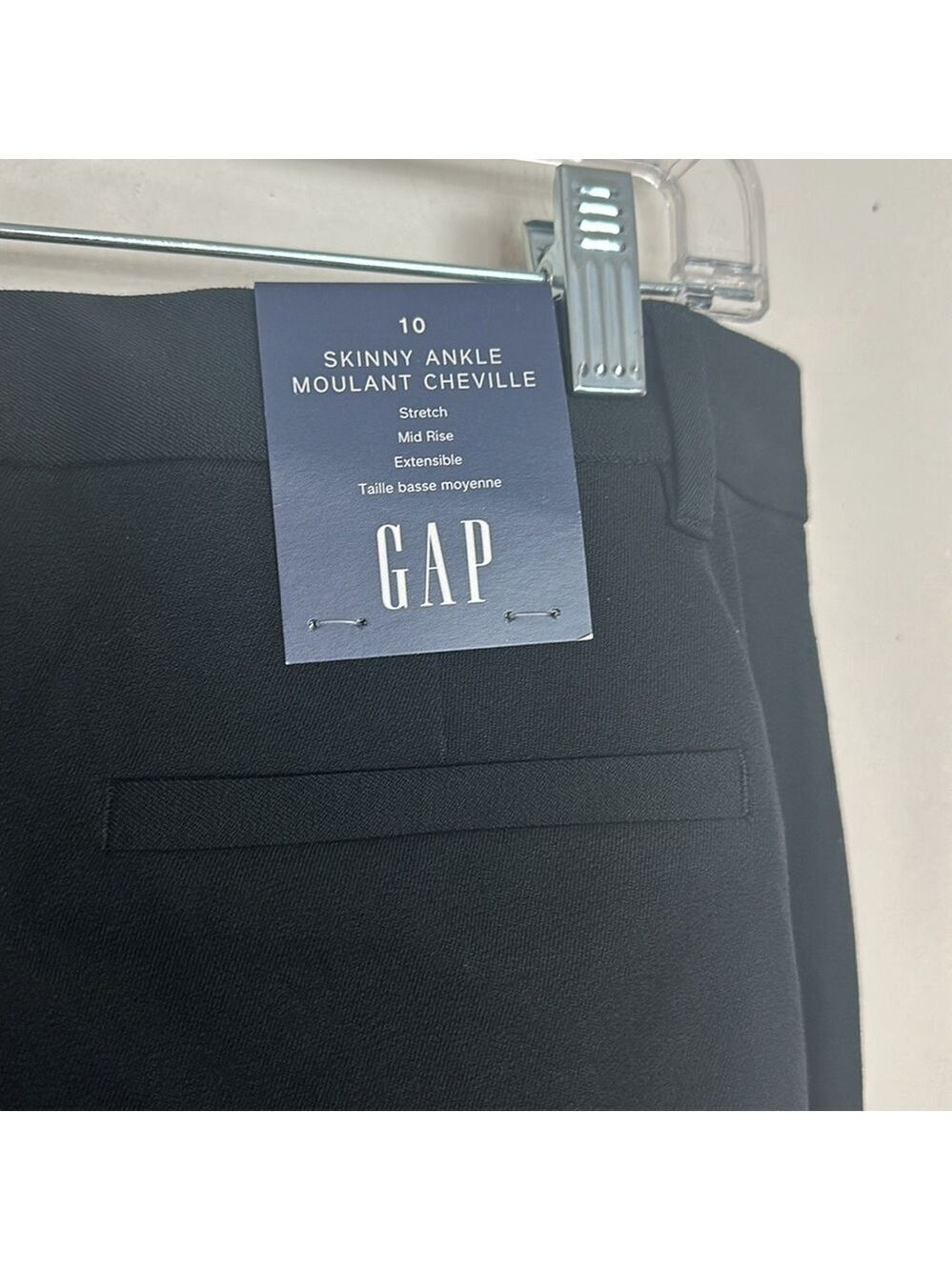Gap Signature Skinny Ankle Mid Rise Black Trouser Pants in Bi-Stretch Weave - Picture 15 of 15